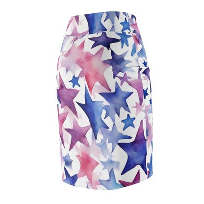 Watercolor Stars| Pencil Skirt | Bi