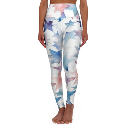 Watercolor Stars | High Waisted Yoga Leggings | Trans