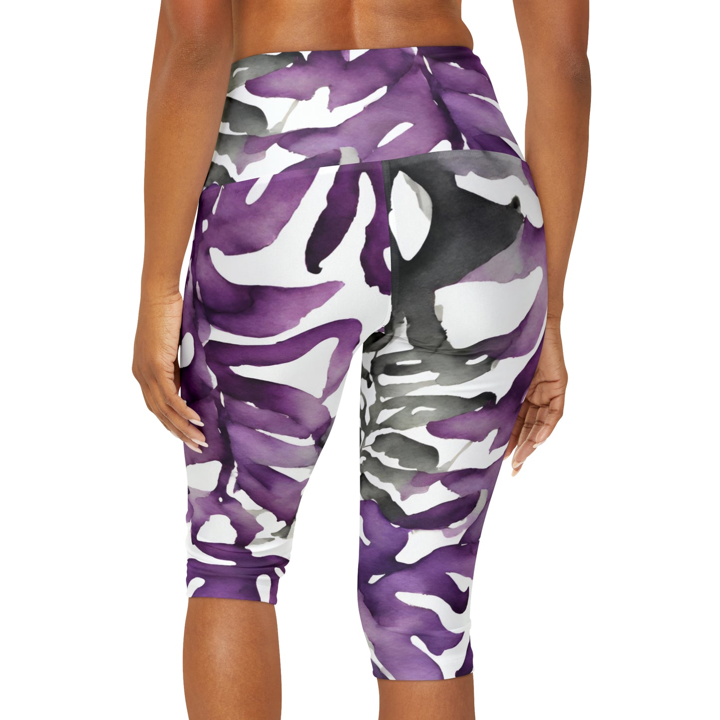 Watercolor Vines | High Waisted Yoga Capri | Ace