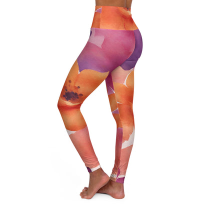 Watercolor Flowers | High Waisted Yoga Leggings | Lesbian