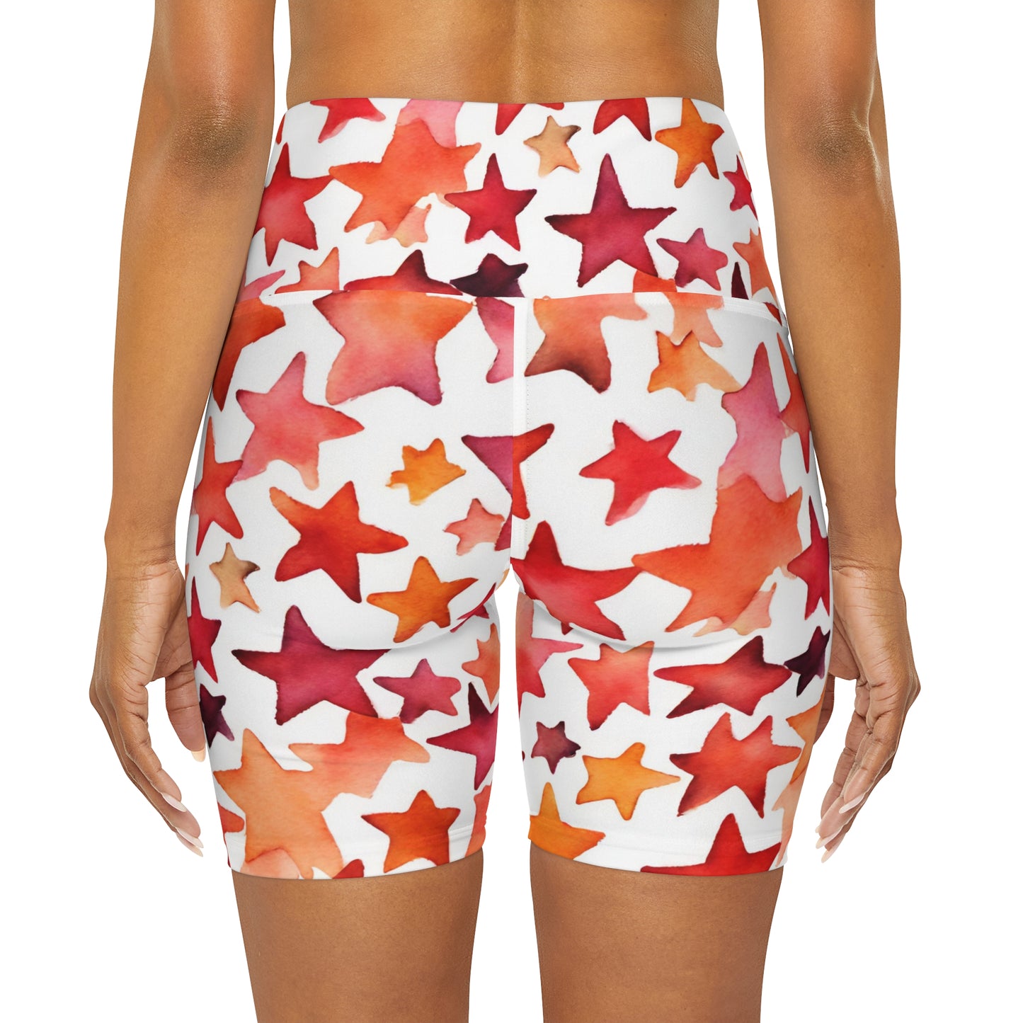 Watercolor Stars | High Waisted Yoga Shorts | Lesbian