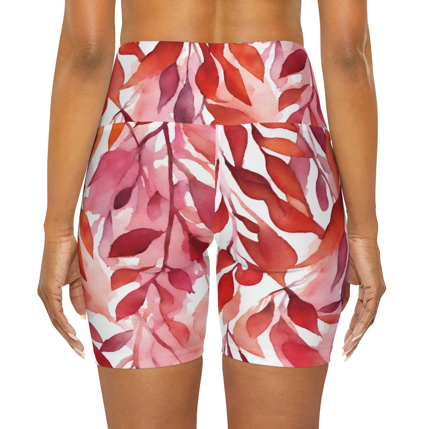 Watercolor Vines | High Waisted Yoga Shorts | Lesbian