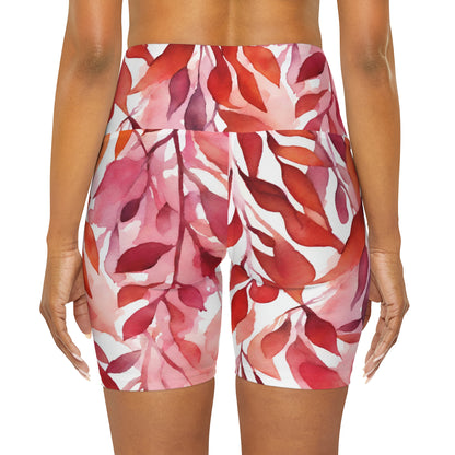 Watercolor Vines | High Waisted Yoga Shorts | Lesbian