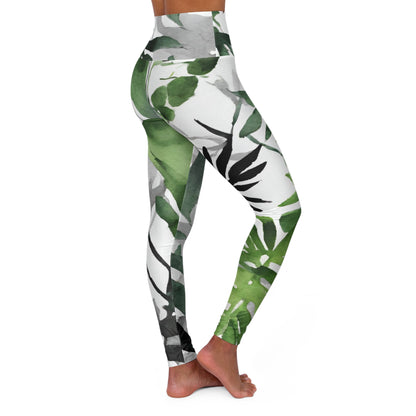 Watercolor Vines | High Waisted Yoga Leggings | Aro