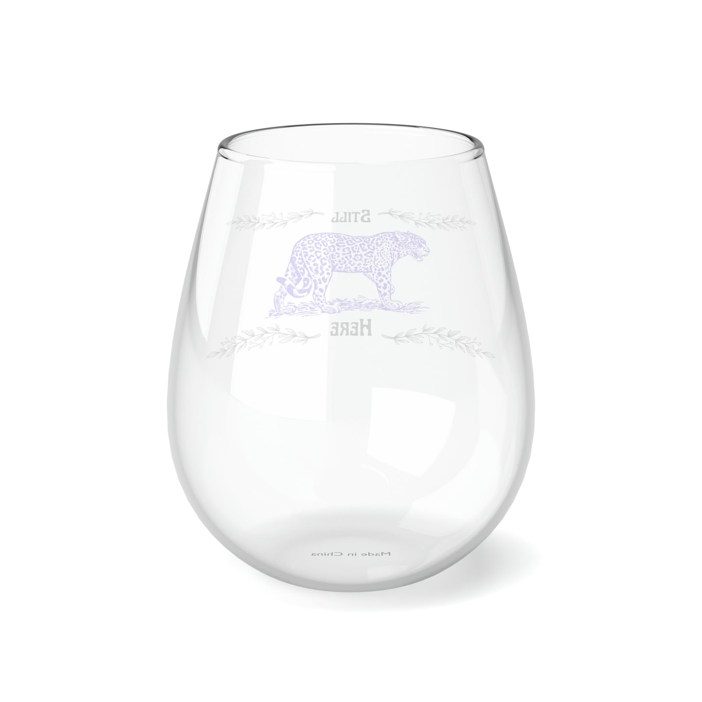 Still Here Jaguar | 11.75 oz Stemless Wine Glass | Ace