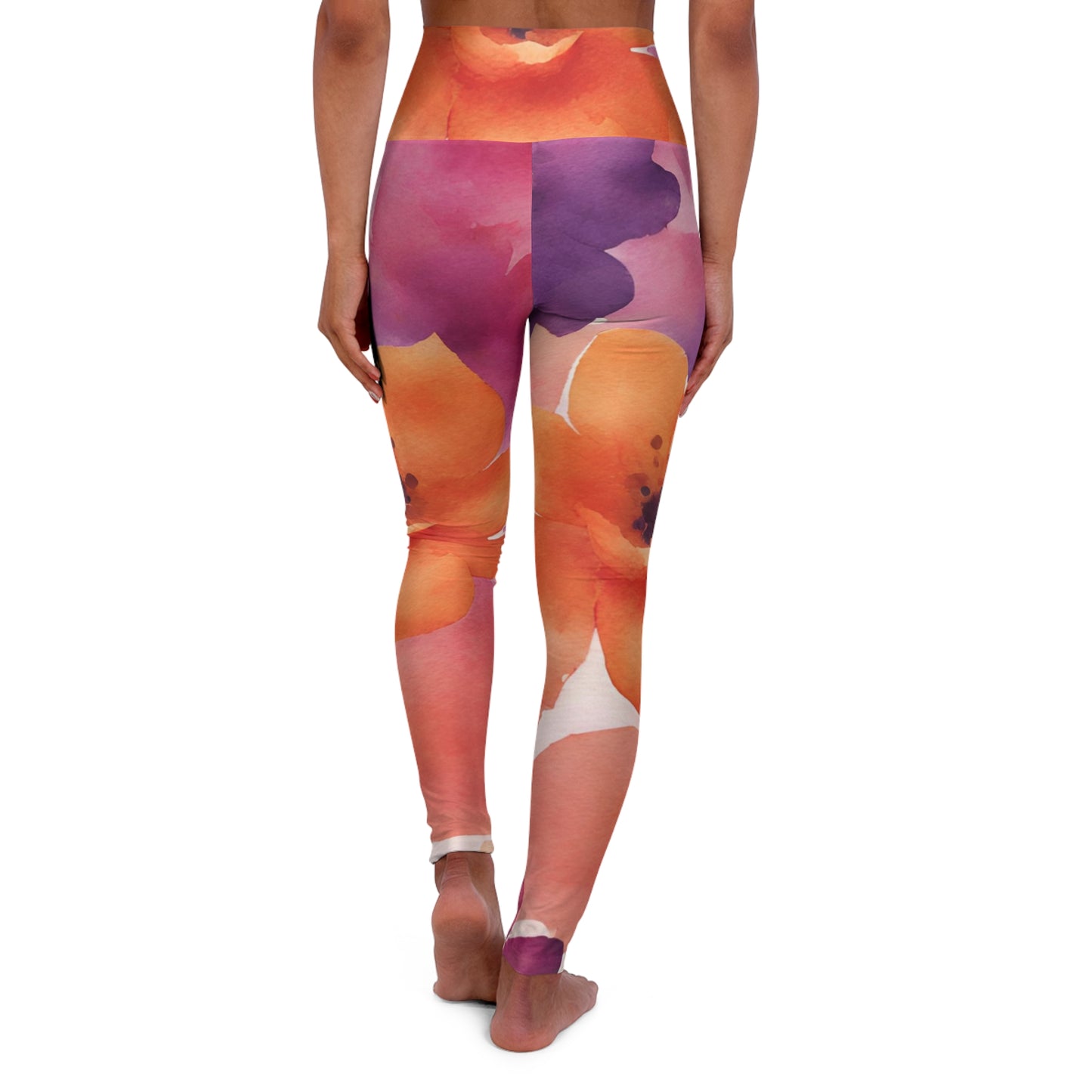 Watercolor Flowers | High Waisted Yoga Leggings | Lesbian