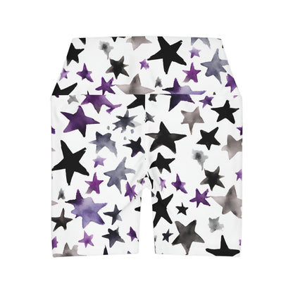 Watercolor Stars | High Waisted Yoga Shorts | Ace