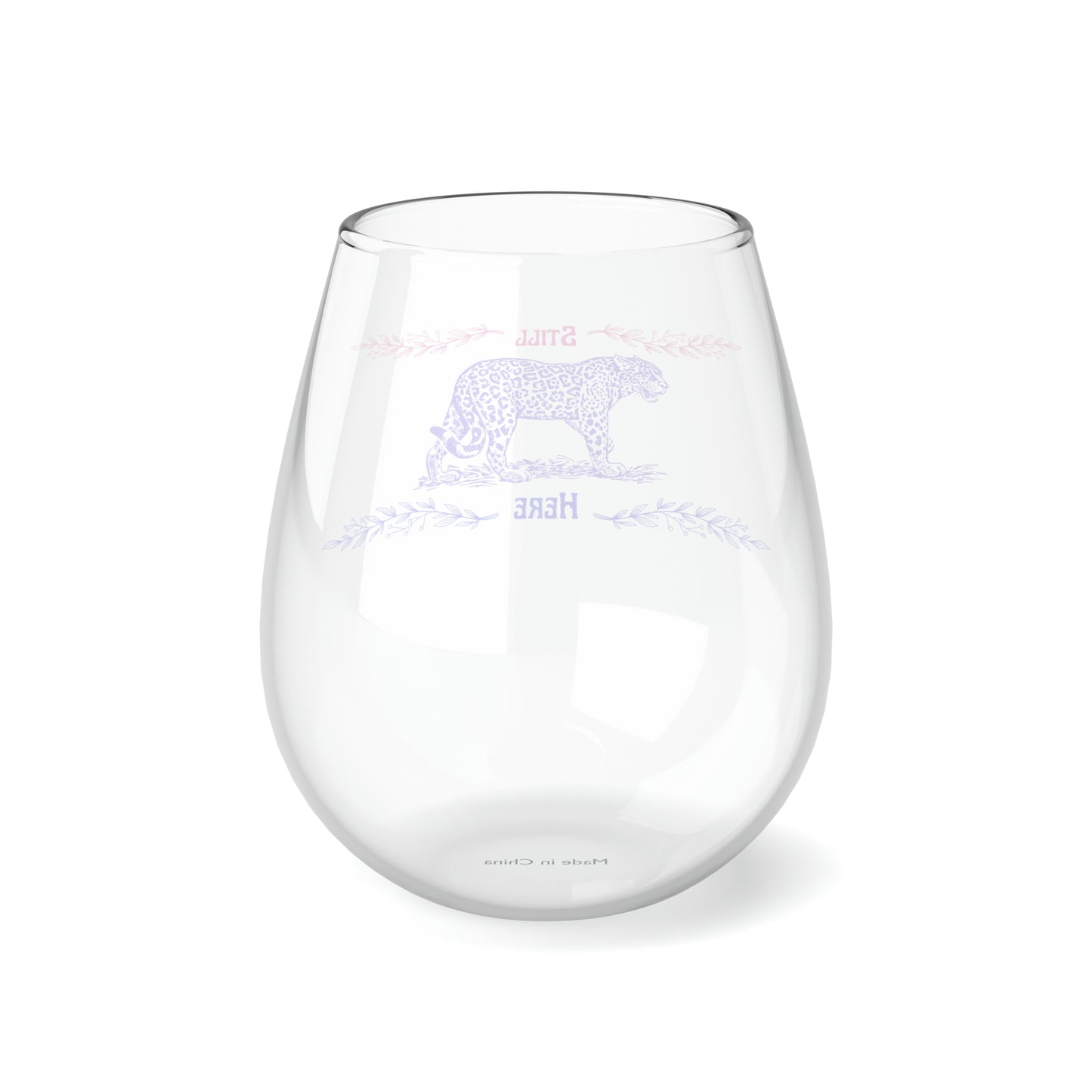 Still Here Jaguar | 11.75 oz Stemless Wine Glass | Bi