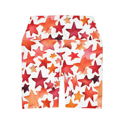 Watercolor Stars | High Waisted Yoga Shorts | Lesbian