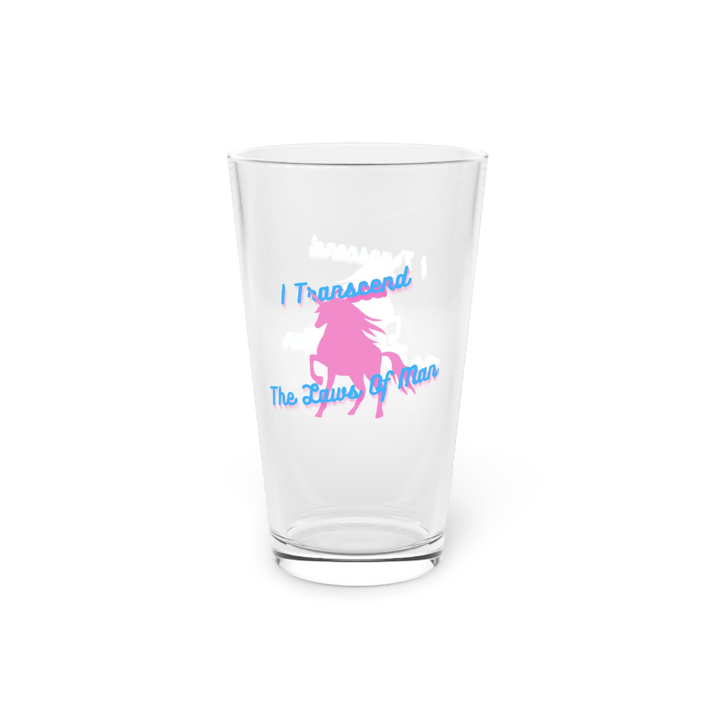 Transcendence Unicorn | 16 oz. Pint Glass | Trans