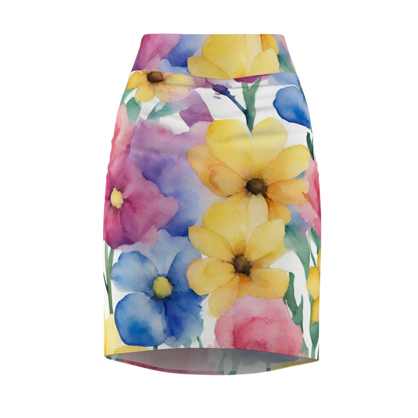 Watercolor Flowers | Pencil Skirt | Pan