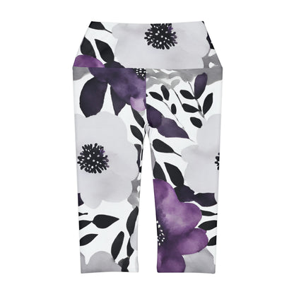 Watercolor Flowers | High Waisted Yoga Capri | Ace