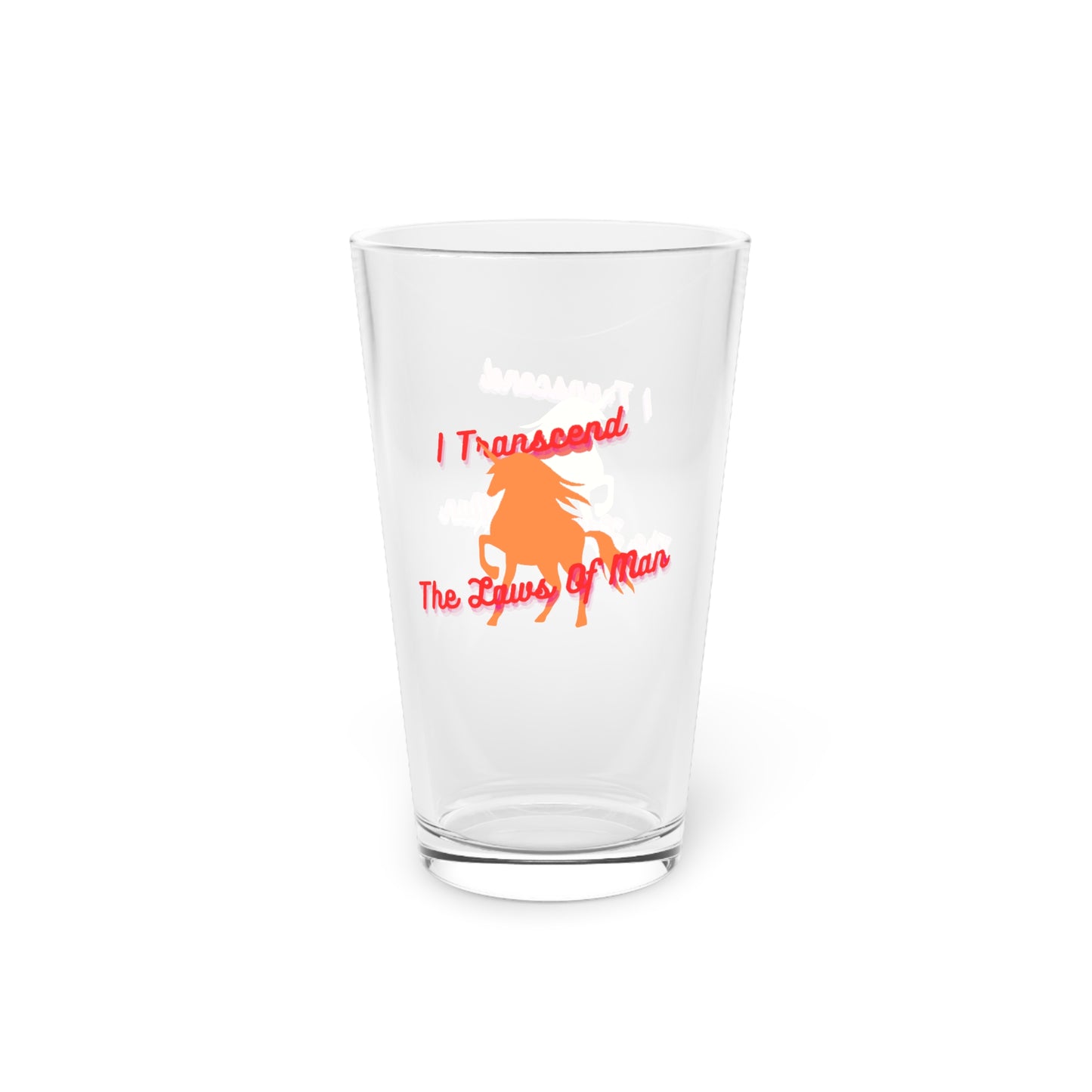 Transcendence Unicorn | 16 oz. Pint Glass | Lesbian