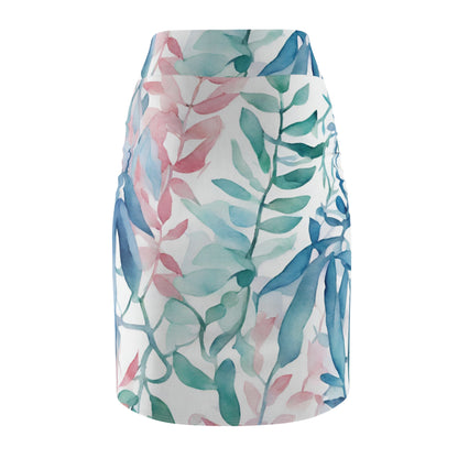 Watercolor Vines | Pencil Skirt | Trans