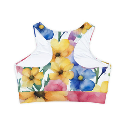 Watercolor Flowers | Sport Bra | Pan