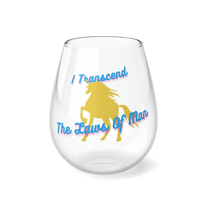 Transcendence Unicorn | 11.75 oz Stemless Wine Glass | Pan