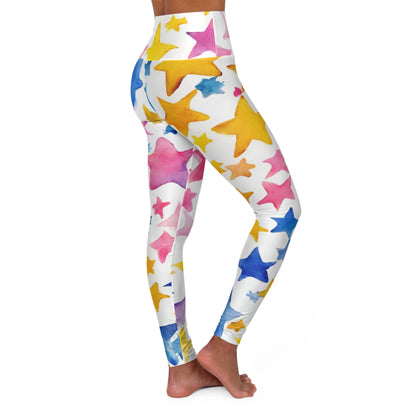 Watercolor Stars | High Waisted Yoga Leggings | Pan