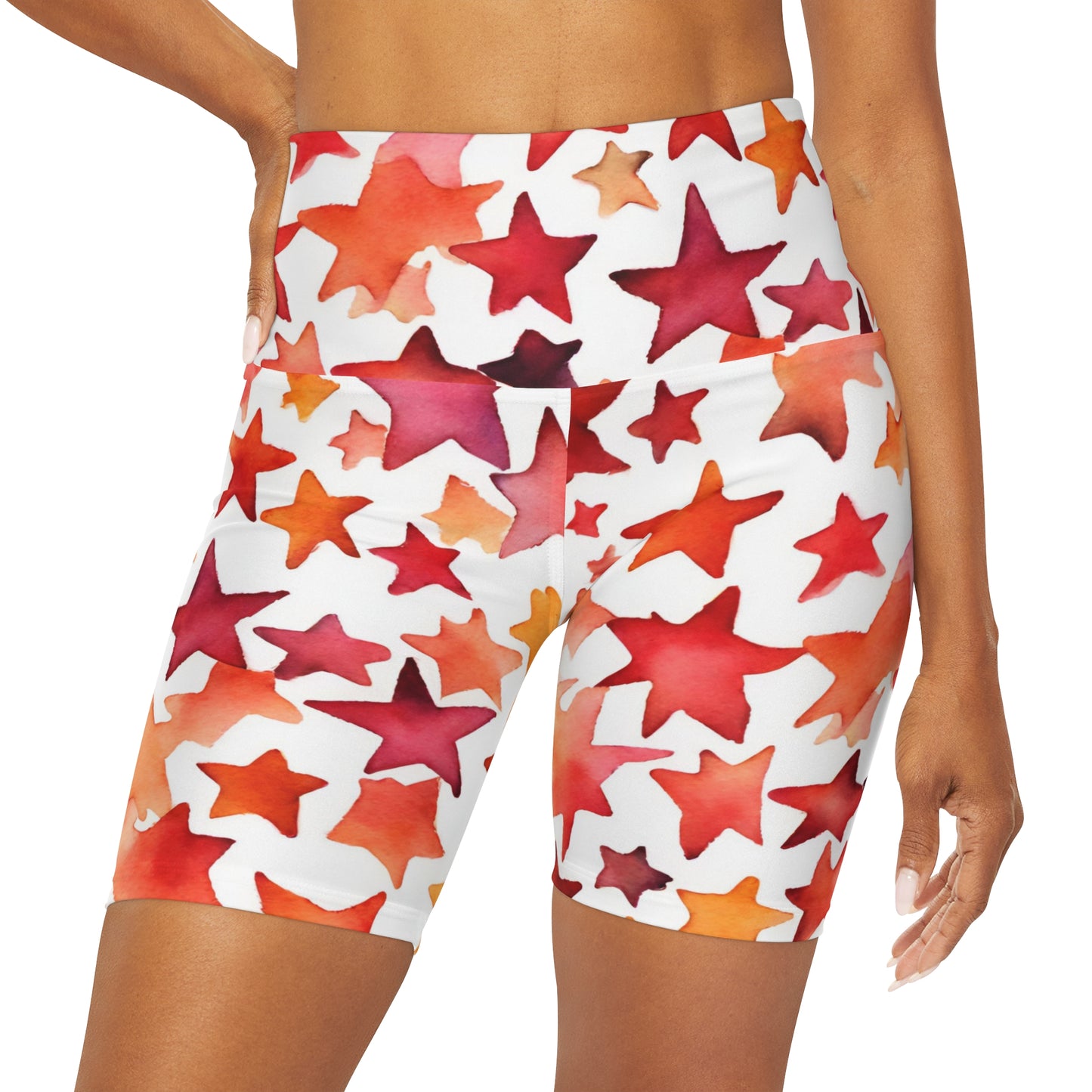 Watercolor Stars | High Waisted Yoga Shorts | Lesbian