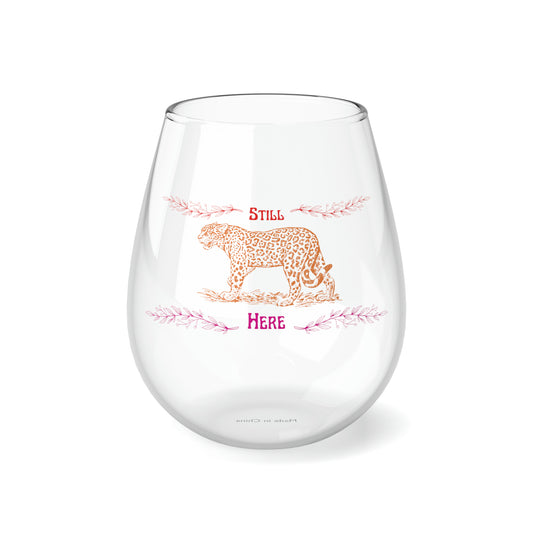 Still Here Jaguar | 11.75 oz Stemless Wine Glass | Lesbian