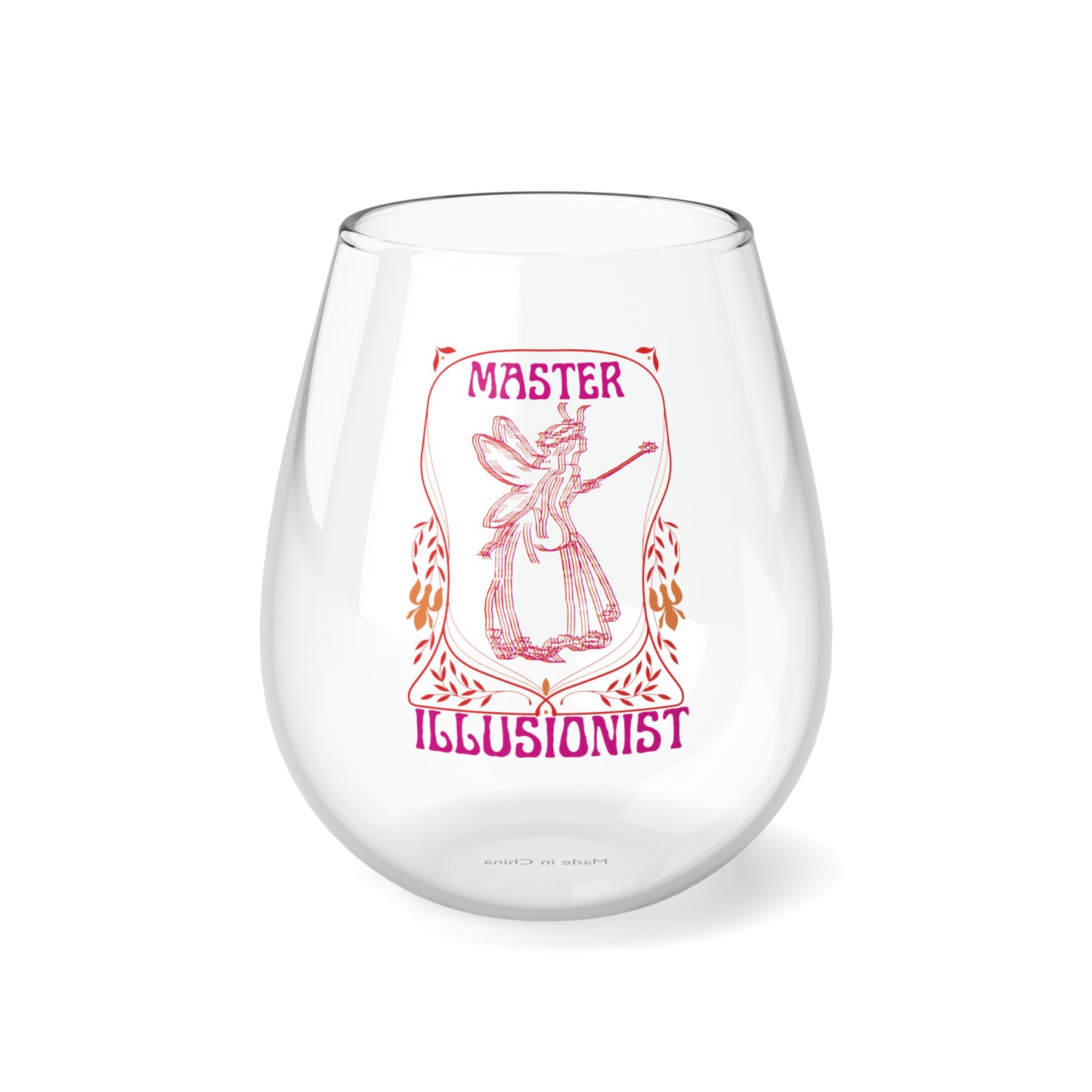 Master Illusionist Faerie | 11.75 oz Stemless Wine Glass | Lesbian