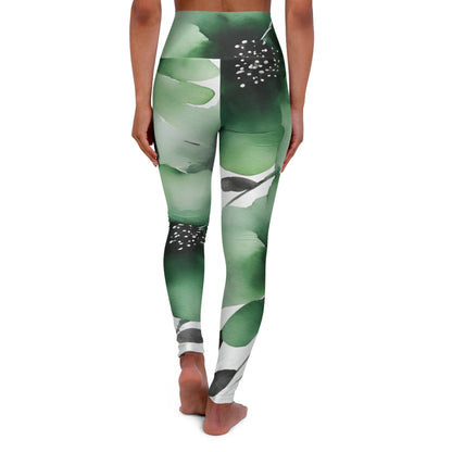 Watercolor Flowers | High Waisted Yoga Leggings | Aro