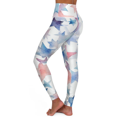 Watercolor Stars | High Waisted Yoga Leggings | Trans