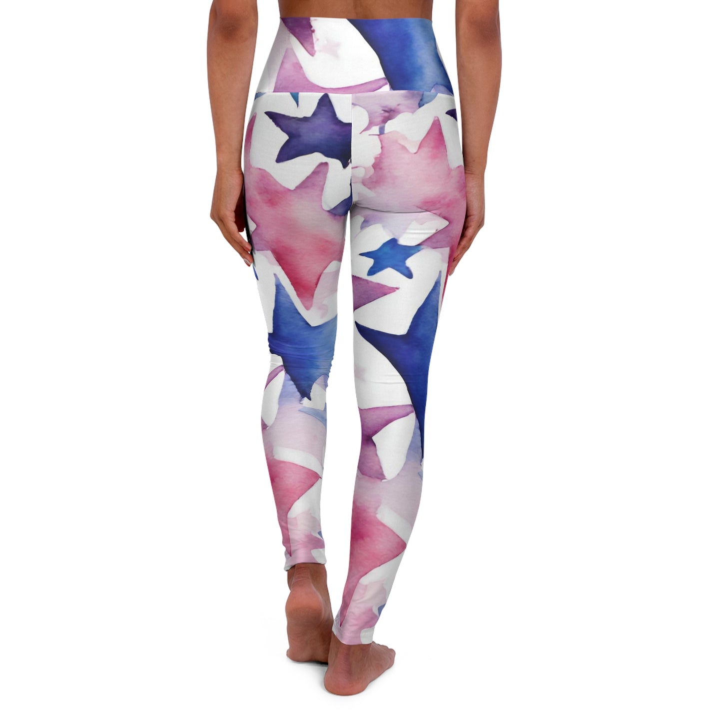 Watercolor Stars | High Waisted Yoga Leggings | Bi