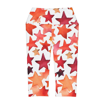 Watercolor Stars | High Waisted Yoga Capri | Lesbian