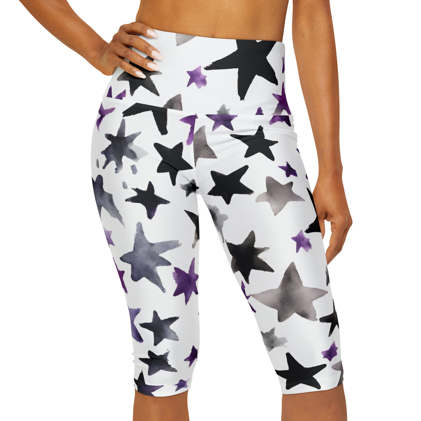 Watercolor Stars | High Waisted Yoga Capri | Ace