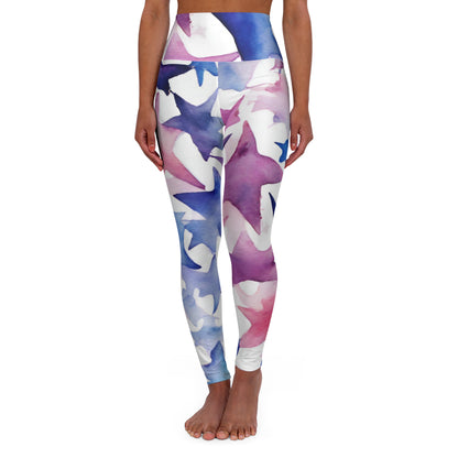 Watercolor Stars | High Waisted Yoga Leggings | Bi