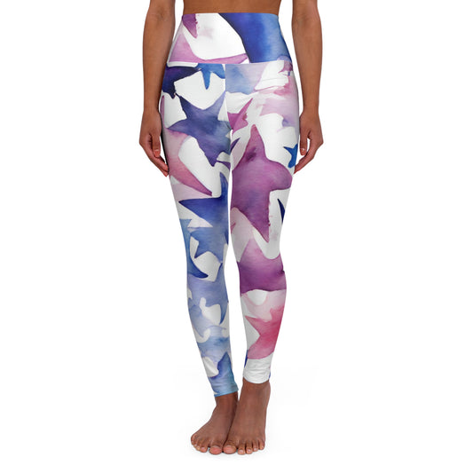 Watercolor Stars | High Waisted Yoga Leggings | Bi