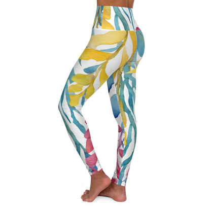 Watercolor Vines | High Waisted Yoga Leggings | Pan