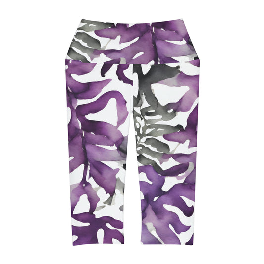 Watercolor Vines | High Waisted Yoga Capri | Ace