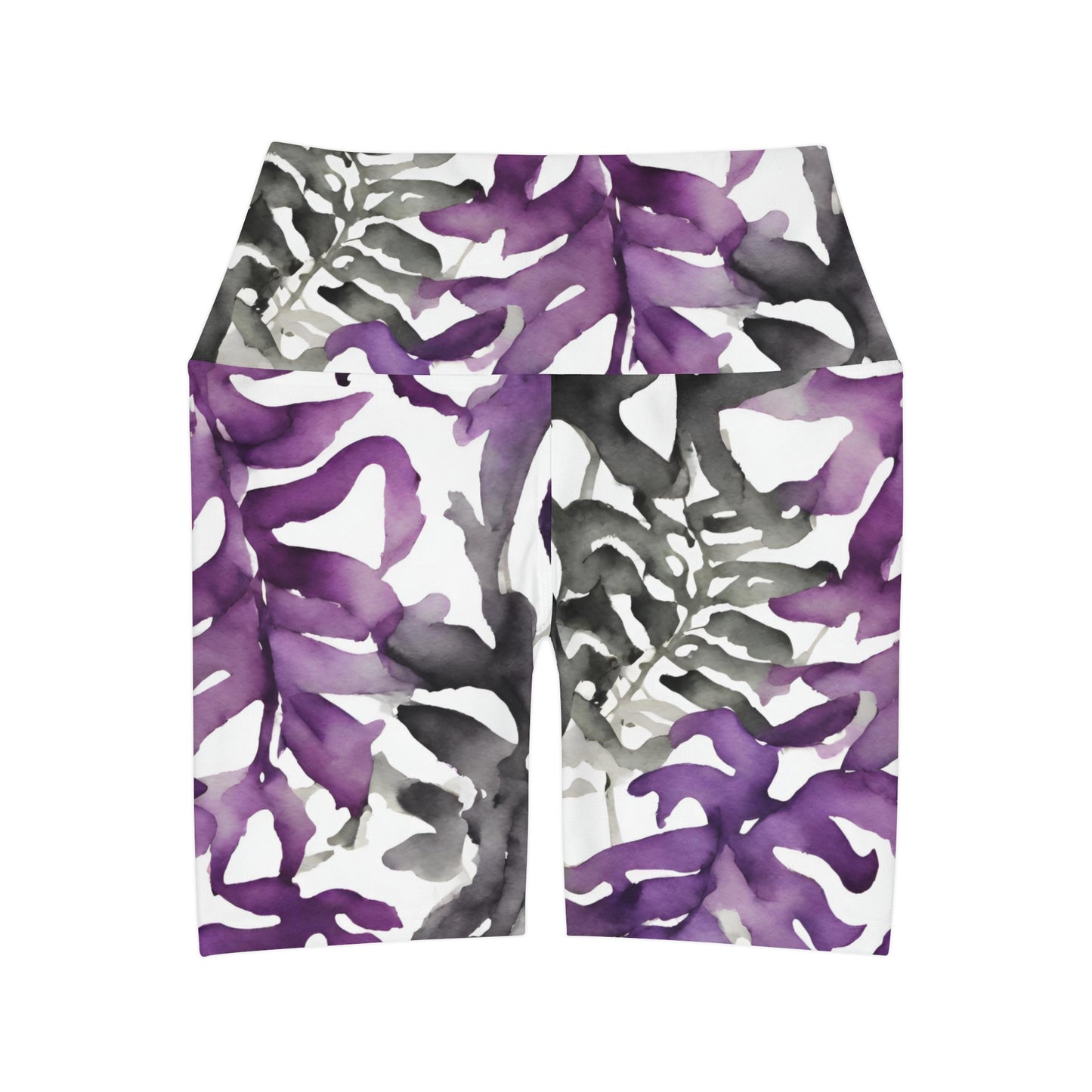 Watercolor Vines | High Waisted Yoga Shorts | Ace