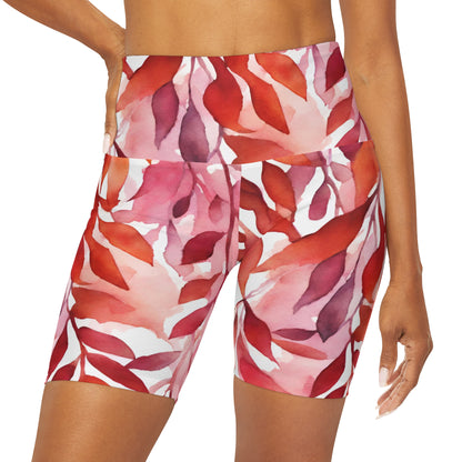 Watercolor Vines | High Waisted Yoga Shorts | Lesbian