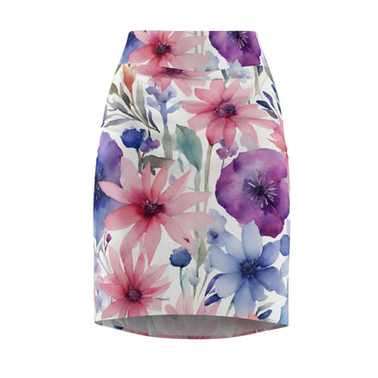 Watercolor Flowers | Pencil Skirt | Bi