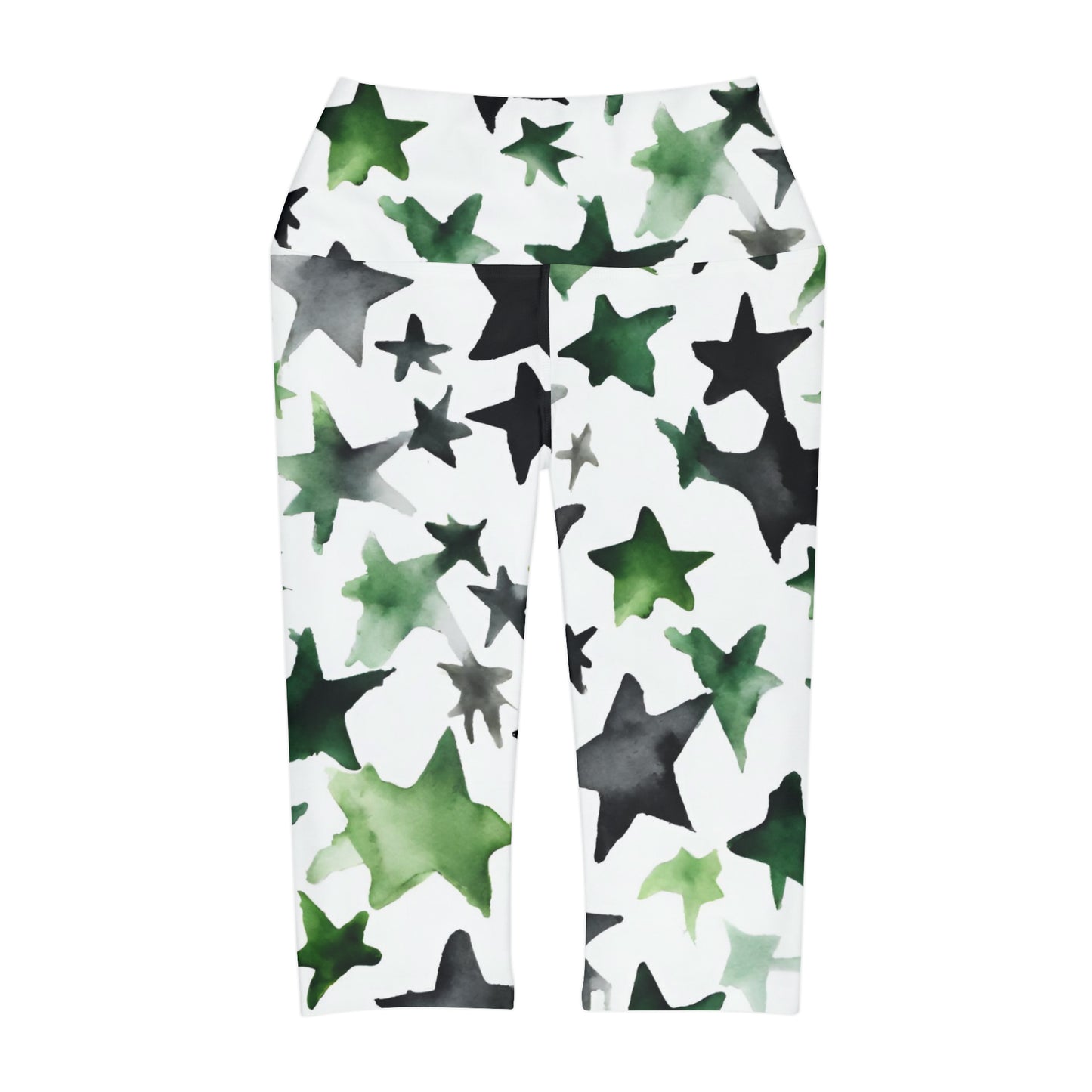 Watercolor Stars | High Waisted Yoga Capri | Aro