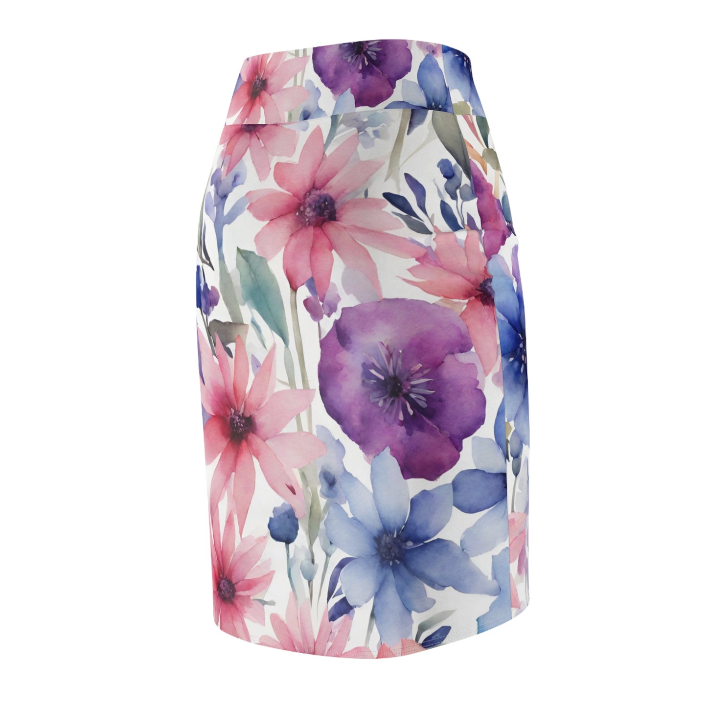 Watercolor Flowers | Pencil Skirt | Bi