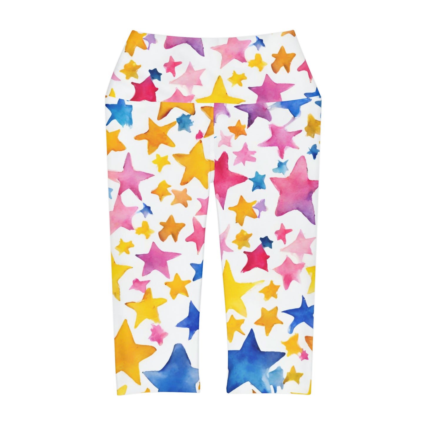 Watercolor Stars | High Waisted Yoga Capri | Pan