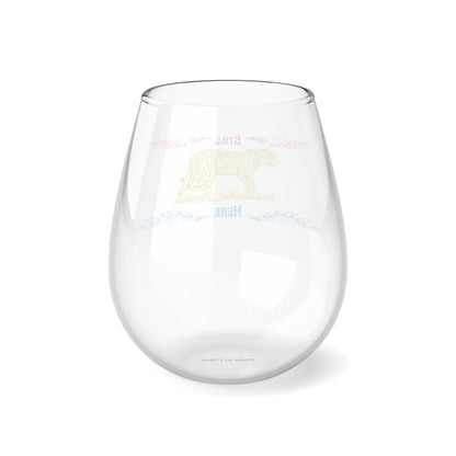 Still Here Jaguar | 11.75 oz Stemless Wine Glass | Pan