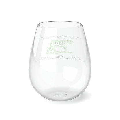 Still Here Jaguar | 11.75 oz Stemless Wine Glass | Aro