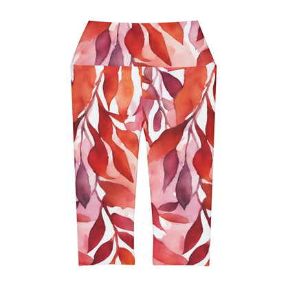 Watercolor Vines | High Waisted Yoga Capri | Lesbian