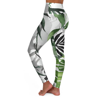 Watercolor Vines | High Waisted Yoga Leggings | Aro