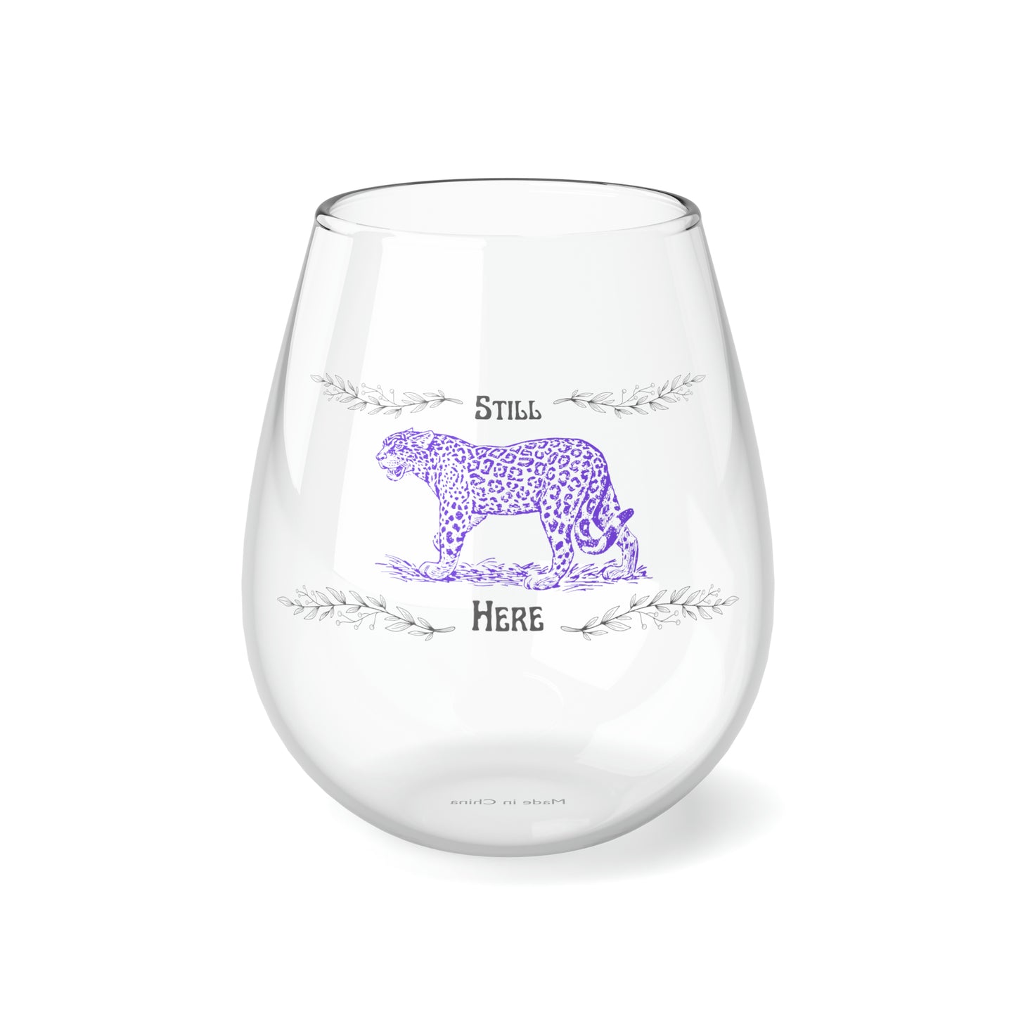 Still Here Jaguar | 11.75 oz Stemless Wine Glass | Ace