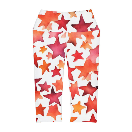 Watercolor Stars | High Waisted Yoga Capri | Lesbian