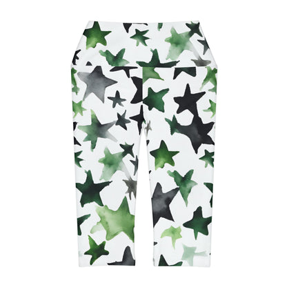 Watercolor Stars | High Waisted Yoga Capri | Aro