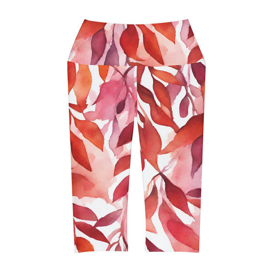 Watercolor Vines | High Waisted Yoga Capri | Lesbian