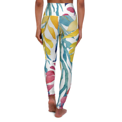 Watercolor Vines | High Waisted Yoga Leggings | Pan