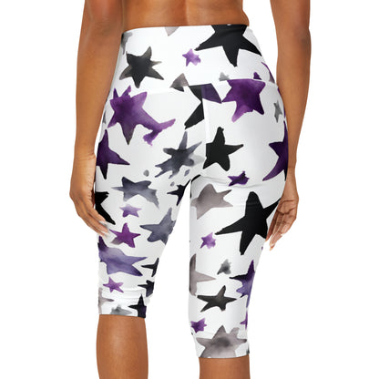 Watercolor Stars | High Waisted Yoga Capri | Ace