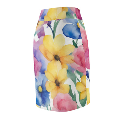 Watercolor Flowers | Pencil Skirt | Pan